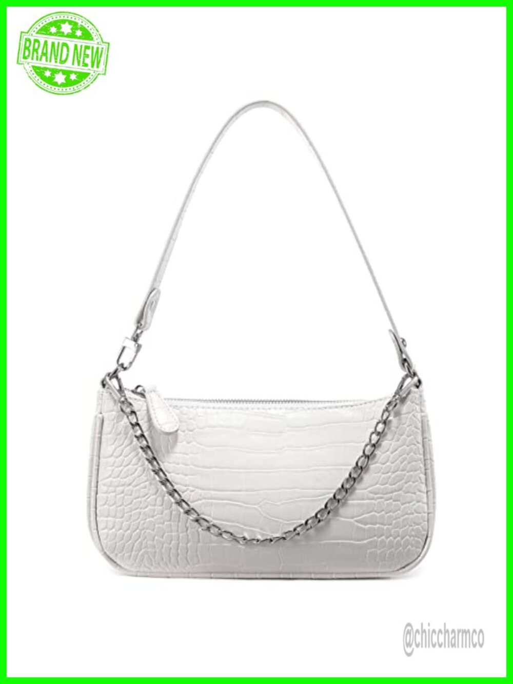 Small Retro Tote Shoulder Bag PU Leather Crocodile Pattern